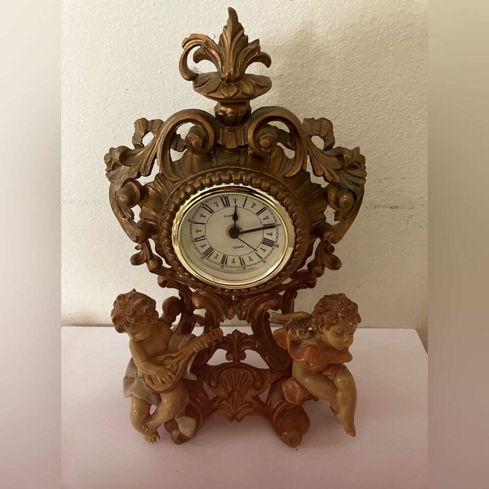 Antique Italian Angel Clock, European Style
